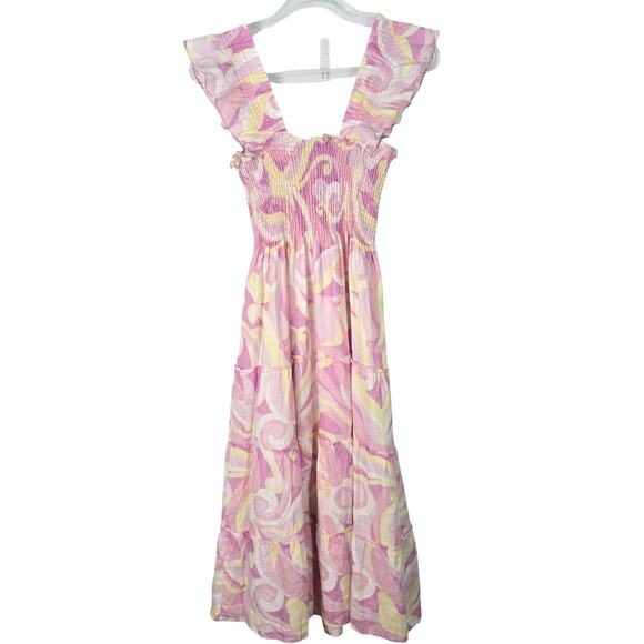 Hill House Ellie Nap Dress XXS Candy Kaleidoscope Tiered Midi Limited Edition - Picture 1 of 7
